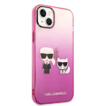 Karl Lagerfeld Gradient and Choupette Case skirtas iPhone 14 Plus, rožinis
