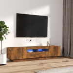 TV spintelių komplektas, Mediena, 2 dalių, dūminio ąžuolo spalva