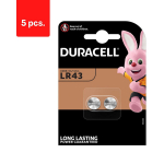 Baterijos DURACELL LR43, 2vnt, pakuotė 5 vnt.
