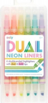Dvigubi linijiniai neoniniai žymekliai 6 spalvų - ooly