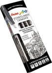 Pentel Pointliner juodi plunksniniai ra&scaron;ikliai, 5 vnt.