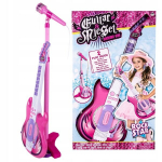 Elektrinė gitara su mifrofonu, rožinė