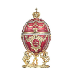 Faberge stiliaus kiau&scaron;inis, papuo&scaron;alų dėžutė, raudona