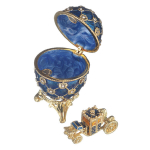 Faberge stiliaus imperatori&scaron;kasis karūnavimo kiau&scaron;inis, papuo&scaron;alų dėžutė su vežimu