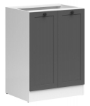 Pastatoma virtuvės spintelė Black Red White Junona Line, pilka/balta