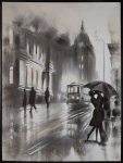 Rankomis tapytas paveikslas "miesto peizažas" 60x80 cm
