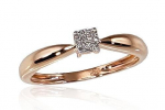 Auksinis žiedas su deimantais moterims Diamond Sky &bdquo;Solitaire II&ldquo; i&scaron; 585 baltojo aukso
