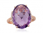 Auksinis žiedas Diamond Sky "Royal Amethyst II" i&scaron; raudono, 585 prabos aukso