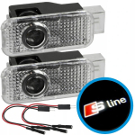 Rinkinys 2x Led Prožektorius Su Logotipu, Audi A3 A4 A5 A6 A8 Q3 Q5 Q7 S-Line, ME Premium