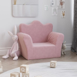 Vaiki&scaron;ka sofa, rožinės spalvos, mink&scaron;tas pliu&scaron;as