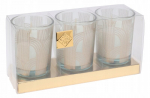 Dekoratyvinių stiklinių kvapiųjų žvakių rinkinys 3 vnt., 3 pieces