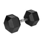 Gumuotas ketaus hantelis Rebel Active Hex, 30 kg