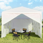 Costway sodo paviljonas 3x9m vakarėlių palapinė sodo palapinė UV apsauga palapinė balta