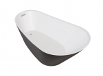 Vonia Besco Melody Black&White Matt, 170 x 80 cm, su chrome sifonu