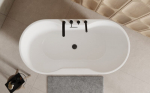 Vonia Besco Navia Black&White Matt, 150 x 80 cm, su juodais dangteliais