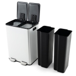 Costway &scaron;iuk&scaron;liadėžė, 2 skyriai, 2 x 30 L, balta