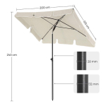 Skėtis nuo saulės 200 x 125 cm smėlio spalvos