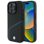 BMW&ldquo; ženklas, odinės tekstūros MagSafe&ldquo; dėklas iPhone 16 Pro Max&ldquo; &ndash; juoda spalva