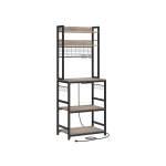 Spinta, VASAGLE virtuvės lentyna, 40x60x170 cm, Pilkai ruda-Juoda.