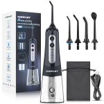 Insmart Oral Irrigator Ne&scaron;iojamas Dental Water Flosser Dental Water Jet Neper&scaron;lampamas 4 Mėn_Black white