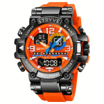 STRYVE Vyrų sportinis laikrodis, LED signalizacija ir chronometras, Oranžinė