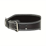 Profesionali odinė jėgos kilnojimo diržas su neslystančia danga., Juoda