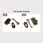 1 vnt. antikinė geležinė durų spyna raktas., Žalia bronza*3 + raudona bronza*2