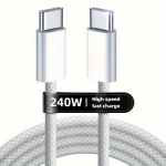 Dvigubas USB-C įkroviklis PD240W, Baltas