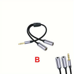 Paauksuotas 3.5mm Mikrofono Ausinių Garso Skirstytuvo Adapteris Kabelis, B