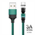 Magnetinis 540&deg; sukamas USB-C laidas,  Žalias