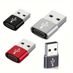 4 vnt. USB-C į USB-A adapteriai, Juoda+sidabrinė+raudona+pilka
