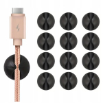 Kabelių organizatoriaus laikiklis, universalus lipnių spaustukų rinkinys, 12 vnt.