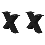Kavos staliuko kojelės x formos 2 vnt juoda 60x(30-31) cm