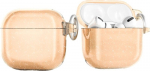 Auksinis blizgučių dėklas Airpods 4 Apple - stilinga ir patvari apsauga