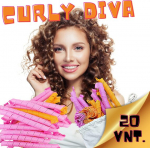 CURLY DIVA - juostelės plaukų garbanojimui, rinkinys (20 vnt. 55 cm ilgio juostelės + kablys))