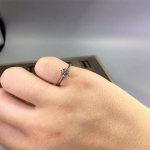 Moisanito žiedas, 0.5 ct, 9 dydis