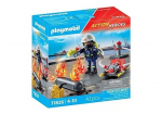 PLAYMOBIL 71826 Gaisro gesintojas su vandens pompa ir užsidegusia talpa