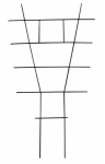 Tvirta žalia kopėčių atrama augalams 51x29 cm, plieninė viela, orui atspari, 51 x 29 cm