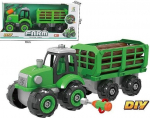 Traktorius su priekaba ir atsuktuvo komplektu