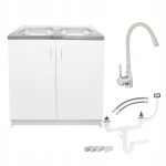 Virtuvės spintelė su plautuve Stamar, 80x50 cm, balta