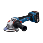 Akumuliatorinis kampinis &scaron;lifuoklis Bosch GWS 18V-11 Professional, 18 V, su 2x5,0 Ah akumuliatoriais