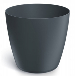 Antracito matinis plastikinis gėlių vazonas 19,8x18,2 cm korpusas Mate