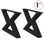 Kavos staliuko kojelės 2 vnt juoda 60x(30-31,3) cm plienas