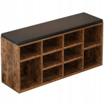 Prie&scaron;kambario batų spintelė su suoleliu rudos spalvos kaimi&scaron;ka palėpė