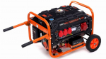 Trifazis benzininis elektros generatorius Kraftdele KD163, 3500W 12/230V/380V, su elektriniu starteriu ir ratukais