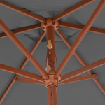 Markizė，Lauko skėtis nuo saulės su mediniu stulpu, antracito, 270cm CFE488714