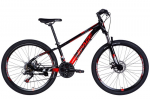 MTB dviratis Mercury Aluminium 26&Prime;, 145-170 cm, 21 pavaros, Juoda/Raudona