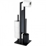 Modernus WC popieriaus laikiklis su &scaron;epetėliu ir atsarginių ritinių vieta