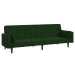 Dvivietė sofa-lova，Poilsio sofa su dvejomis pagalvėmis, žalia, aksomas CFE26685