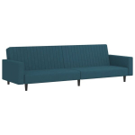 Dvivietė sofa-lova，Poilsio sofa, mėlynos spalvos, aksomas CFE57919